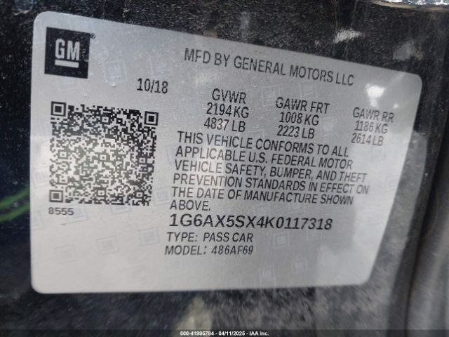 2019 CADILLAC CTS 1G6AX5SX4K0117318 Photo 8