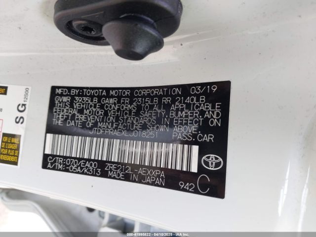JTDFPRAEXLJ018251 Toyota Corolla Xle