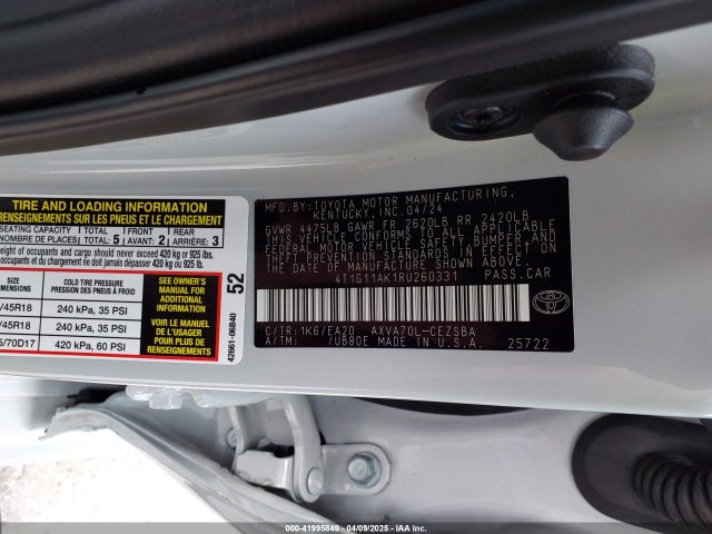 4T1G11AK1RU260331 Toyota CAMRY SE