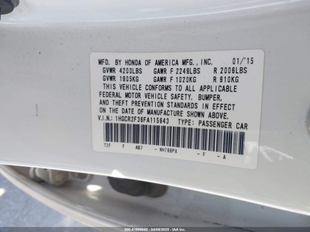1HGCR2F36FA115643 Honda ACCORD LX