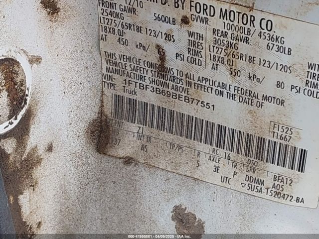 2011 FORD F-350 1FTBF3B69BEB77551 Photo 8