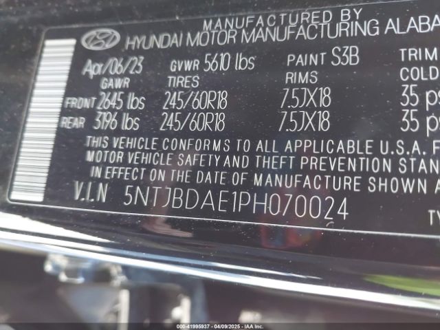 5NTJBDAE1PH070024 Hyundai Santa Cruz Sel