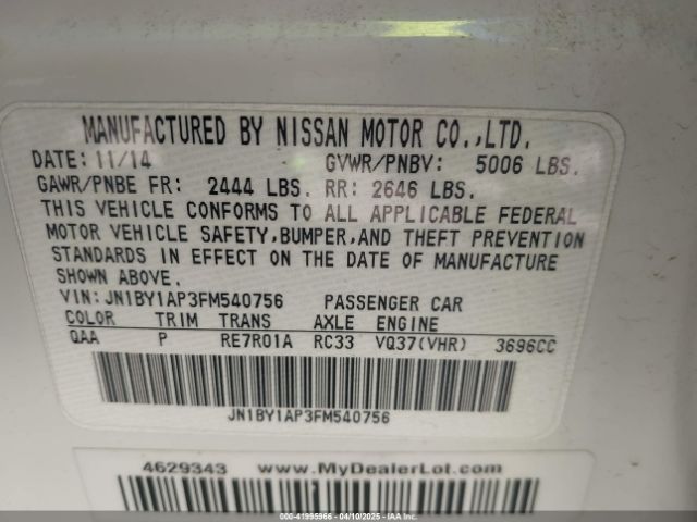 JN1BY1AP3FM540756 Infiniti Q70 3.7