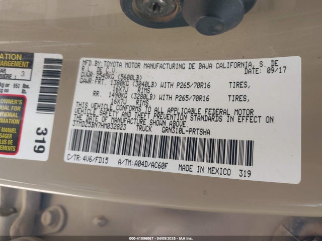 3TMDZ5BN7HM032823 Toyota Tacoma Trd Off Road