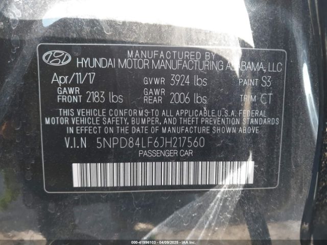 2018 HYUNDAI ELANTRA 5NPD84LF6JH217560 Photo 8