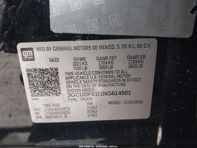 2022 CHEVROLET SILVERADO 1500 3GCUDFED1NG614501 Photo 8