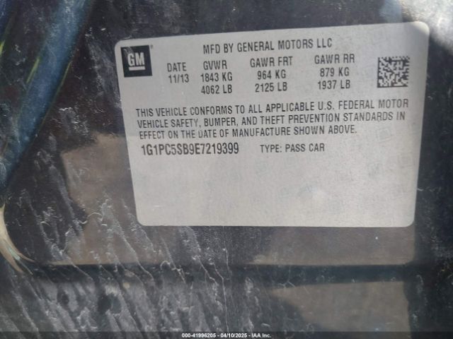 1G1PC5SB9E7219399 Chevrolet Cruze 1lt Auto