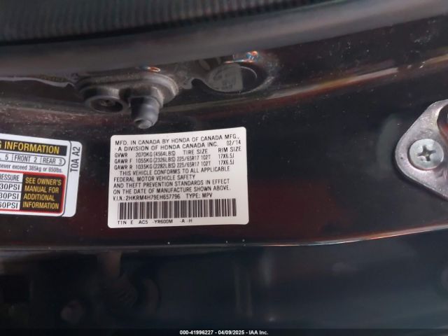 2HKRM4H79EH657796 Honda Cr-v Ex-l