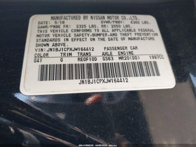 JN1BJ1CPXJW164412 Nissan Rogue Sport Sl