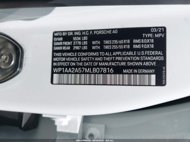 2021 PORSCHE MACAN WP1AA2A57MLB07816 Photo 8