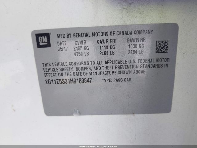 2G11Z5S31H9189847 Chevrolet IMPALA LS
