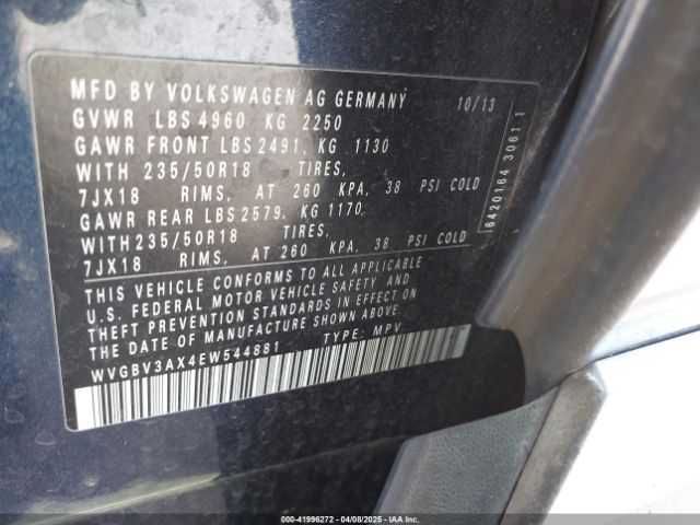 WVGBV3AX4EW544881 Volkswagen TIGUAN SE