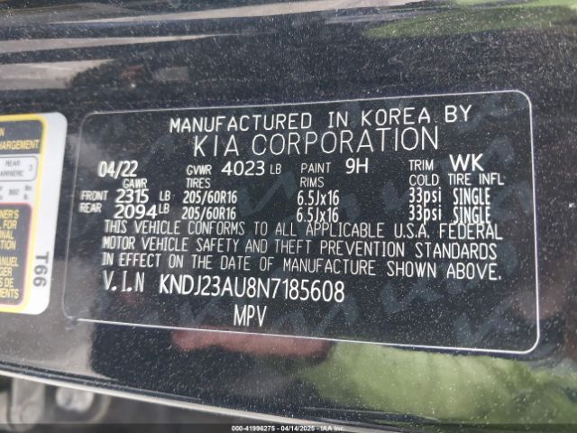 KNDJ23AU8N7185608 KIA SOUL LX