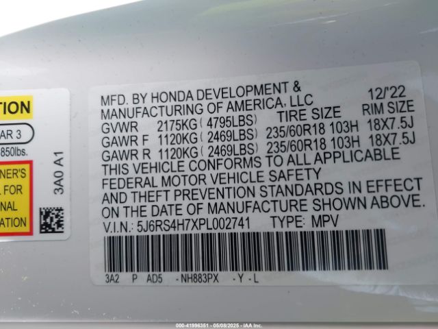 2023 HONDA CR-V 5J6RS4H7XPL002741 Photo 8