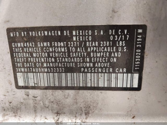 3VWH17AU9HM532332 Volkswagen Golf Alltrack Tsi S/tsi Se/tsi Sel
