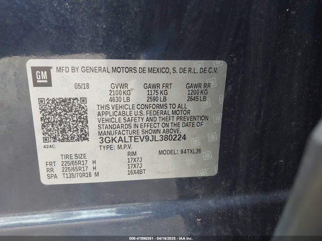 3GKALTEV9JL380224 GMC Terrain Sle