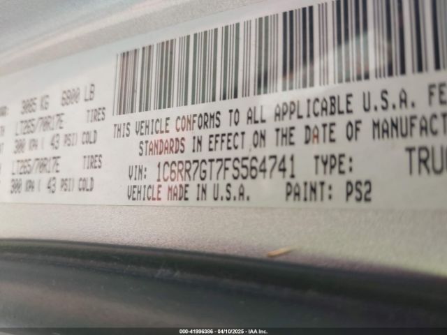 2015 RAM 1500 1C6RR7GT7FS564741 Photo 8