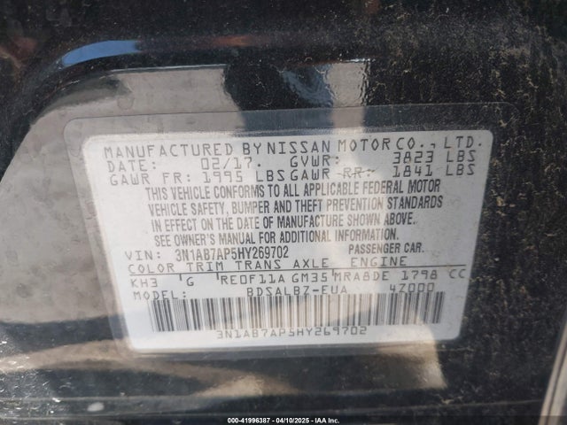 3N1AB7AP5HY269702 Nissan SENTRA S