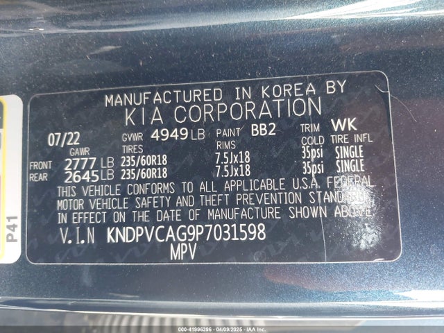 KNDPVCAG9P7031598 KIA Sportage Hybrid Ex