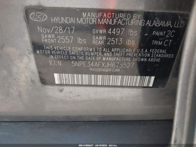 5NPE34AFXJH675527 Hyundai Sonata Sport