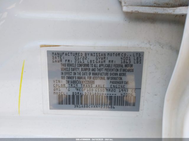 2022 NISSAN SENTRA 3N1AB8CVXNY235686 Photo 8