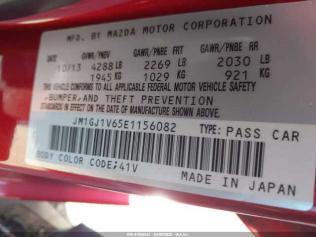 JM1GJ1V65E1156082 Mazda Mazda6 I Touring