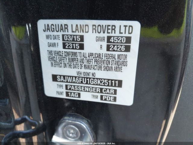 SAJWA6FU1G8K25111 Jaguar F-TYPE S