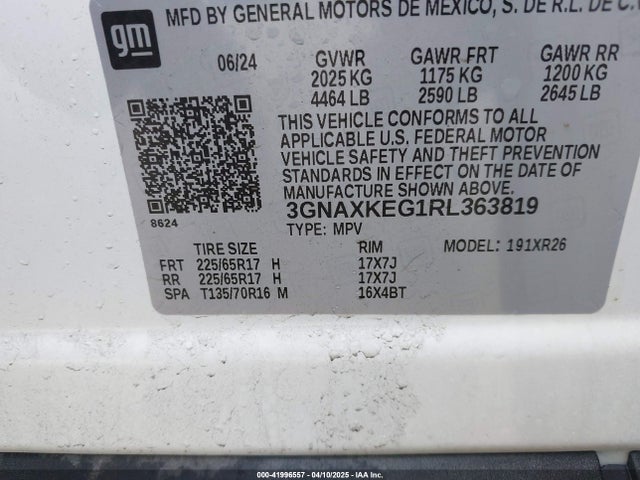 3GNAXKEG1RL363819 Chevrolet Equinox Fwd Lt