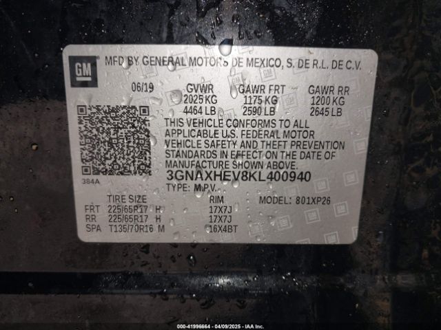 3GNAXHEV8KL400940 Chevrolet EQUINOX LS