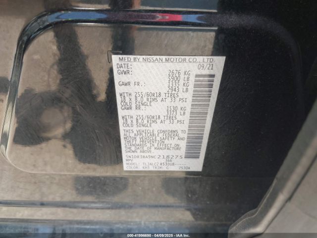 2022 NISSAN PATHFINDER 5N1DR3BA9NC218275 Photo 8