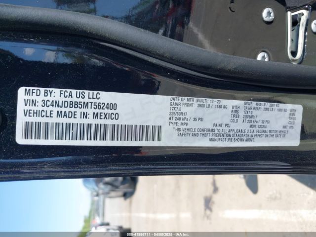 3C4NJDBB5MT562400 Jeep Compass Latitude 4x4