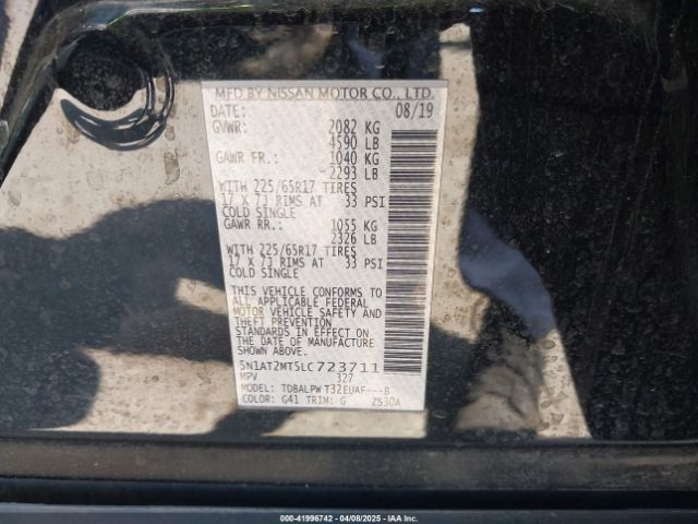 5N1AT2MT5LC723711 Nissan Rogue S Fwd