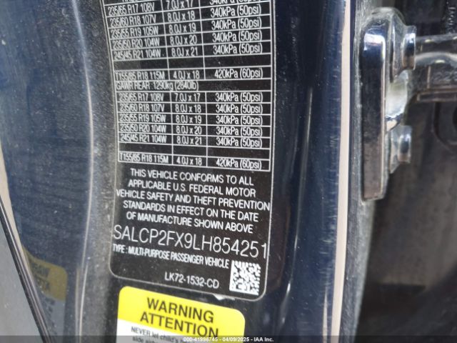 SALCP2FX9LH854251 Land Rover Discovery Sport Se