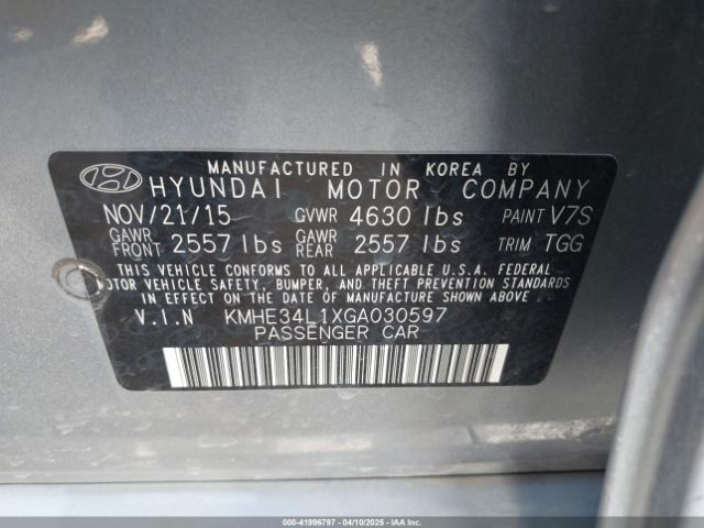 KMHE34L1XGA030597 Hyundai Sonata Hybrid Limited