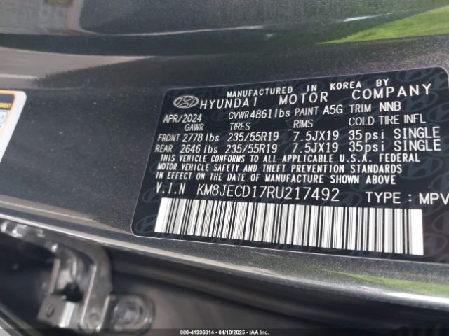 KM8JECD17RU217492 Hyundai Tucson Hybrid Limited