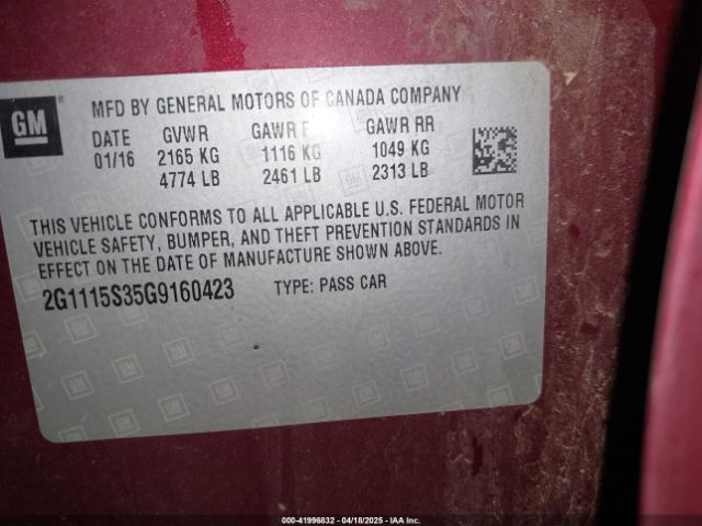 2G1115S35G9160423 Chevrolet Impala 2lt