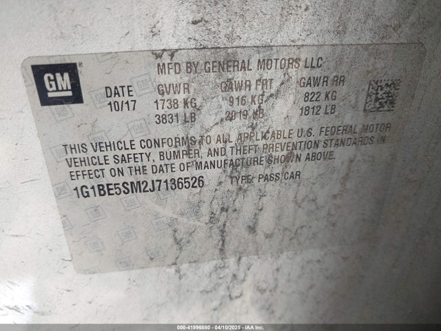 1G1BE5SM2J7136526 Chevrolet Cruze Lt Auto