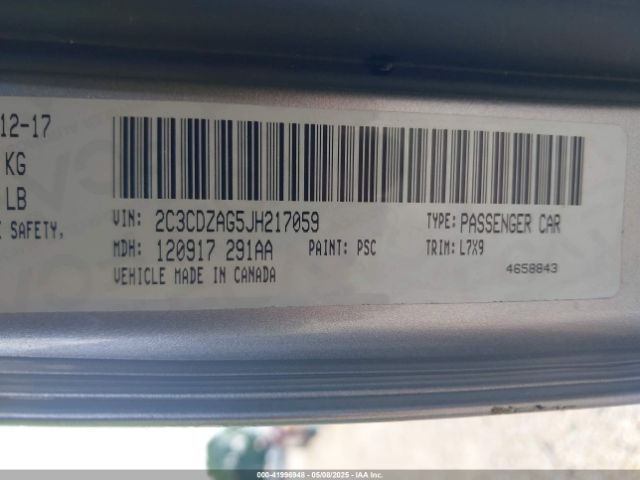 2C3CDZAG5JH217059 Dodge Challenger Sxt