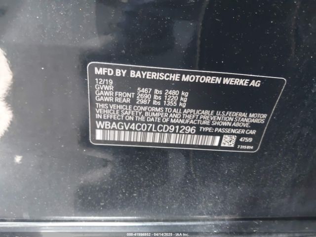 WBAGV4C07LCD91296 BMW 840i Gran Coupe Xdrive