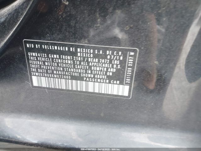 3VWE57BU8KM072660 Volkswagen Jetta 1.4t Sel