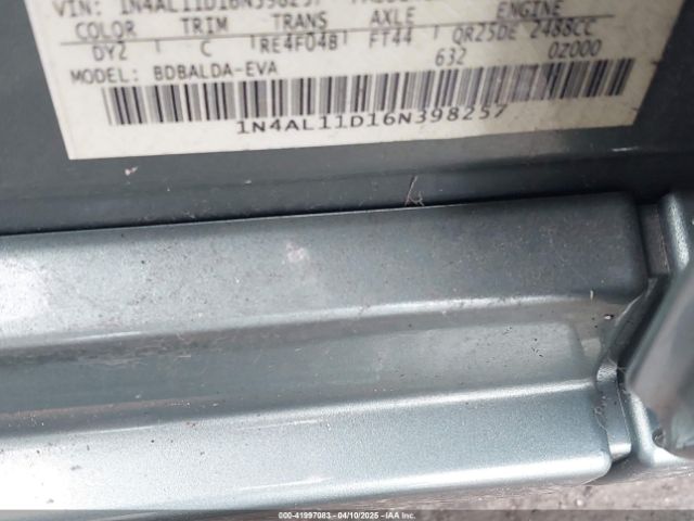 2006 NISSAN ALTIMA 1N4AL11D16N398257 Photo 8
