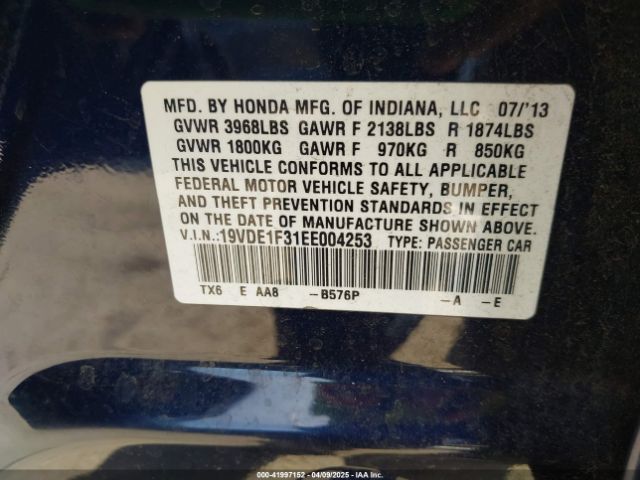 19VDE1F31EE004253 Acura Ilx 2.0l