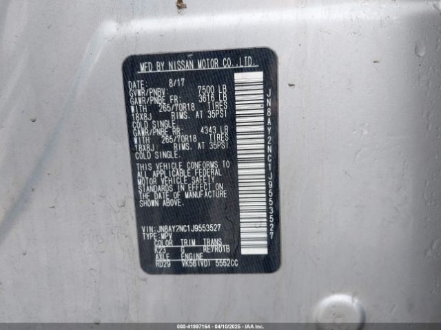 JN8AY2NC1J9553527 Nissan ARMADA SV
