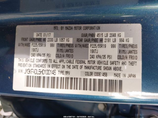 JM3KFADL5H0100146 Mazda Cx-5 Grand Touring