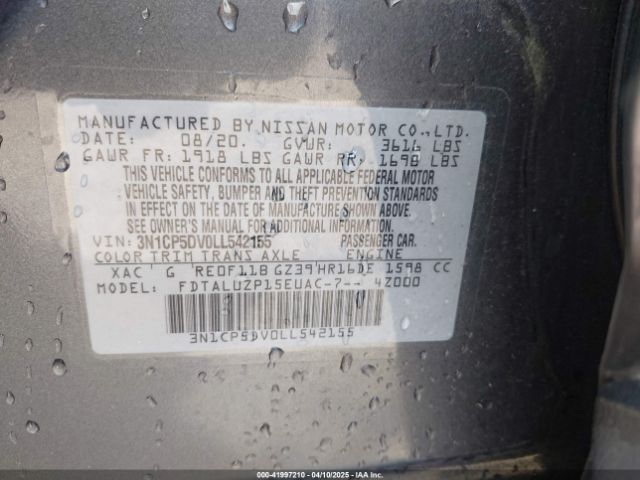 3N1CP5DV0LL542155 Nissan Kicks Sr Xtronic Cvt