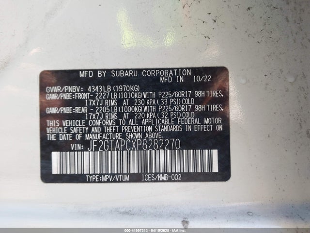 JF2GTAPCXP8282270 Subaru Crosstrek Premium