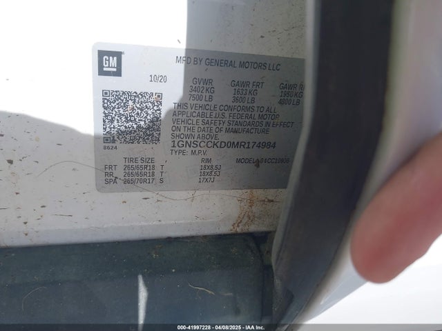 Chevrolet Suburban 2wd Lt 2021 1GNSCCKD0MR174984 Image 9