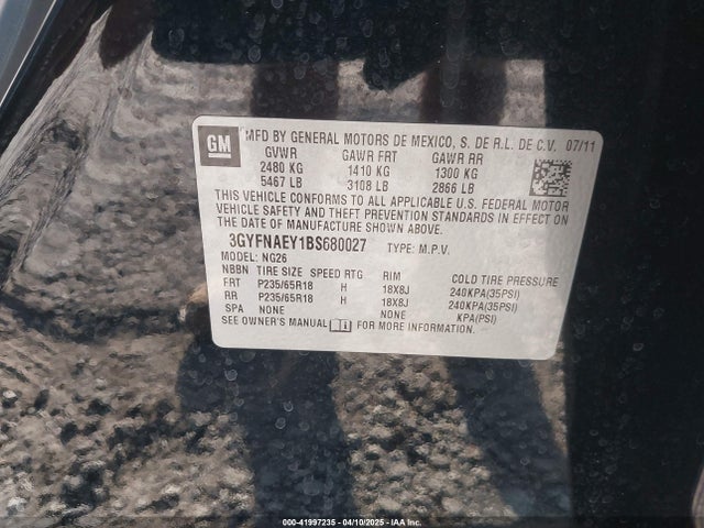 2011 CADILLAC SRX 3GYFNAEY1BS680027 Photo 8