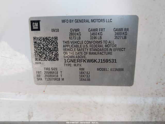 1GNERFKW6KJ159531 Chevrolet Traverse Ls
