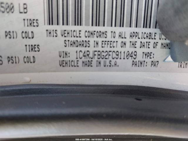 1C4RJFBG2FC911049 Jeep Grand Cherokee Limited
